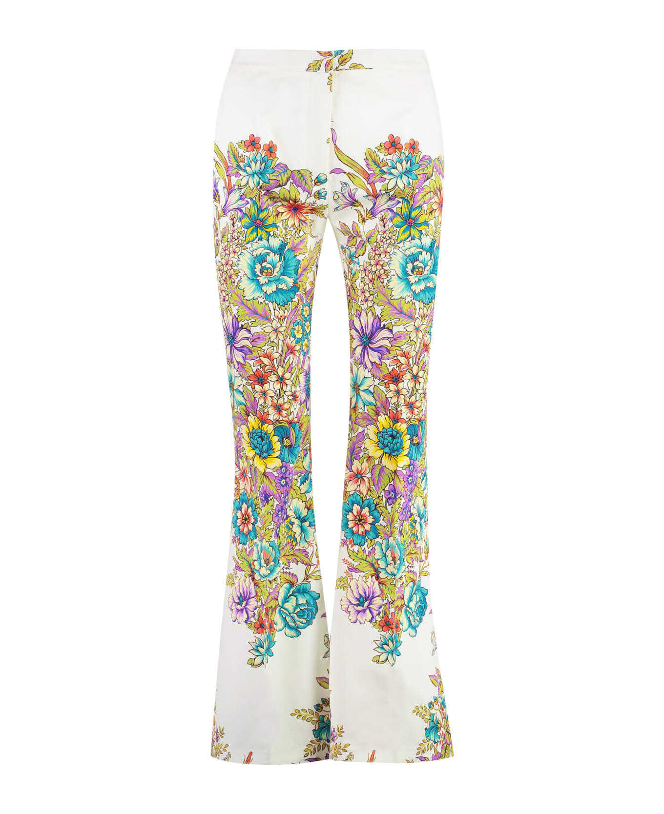 Etro Multicolour Bouquet Print Trousers - White