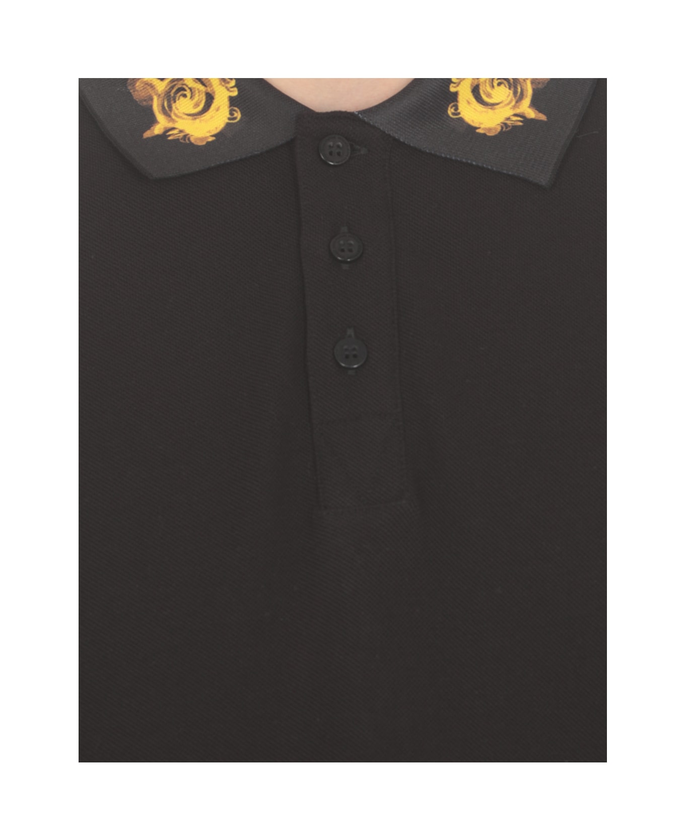 Versace Jeans Couture Logo Print Polo Shirt - Black