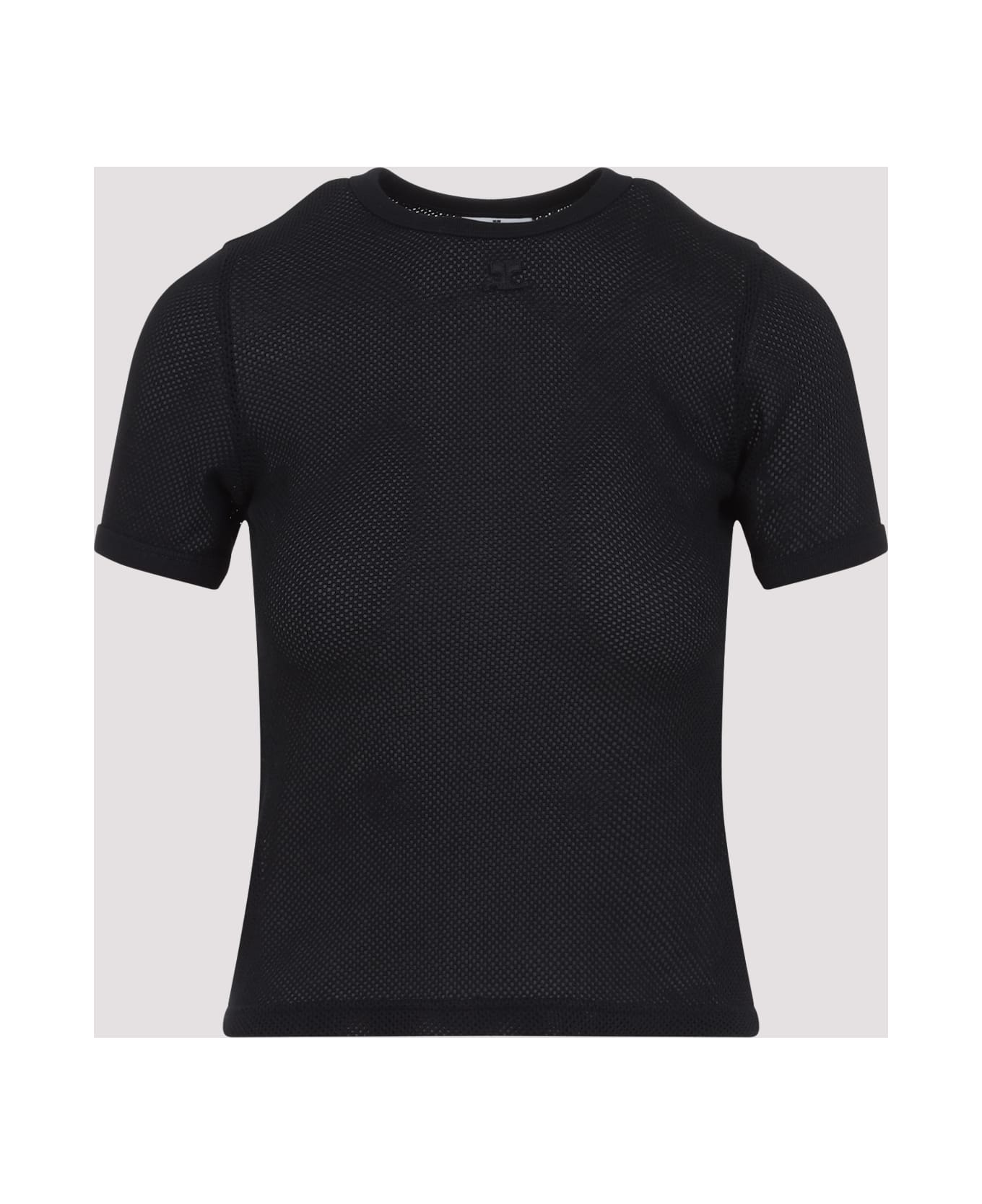 Courrèges Signature Contrast T-shirt - Black