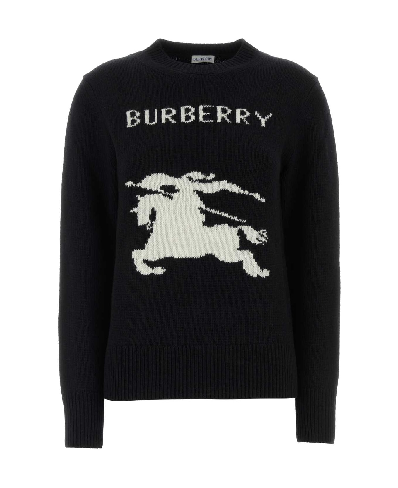 Burberry Black Wool Blend Sweater - BLACK