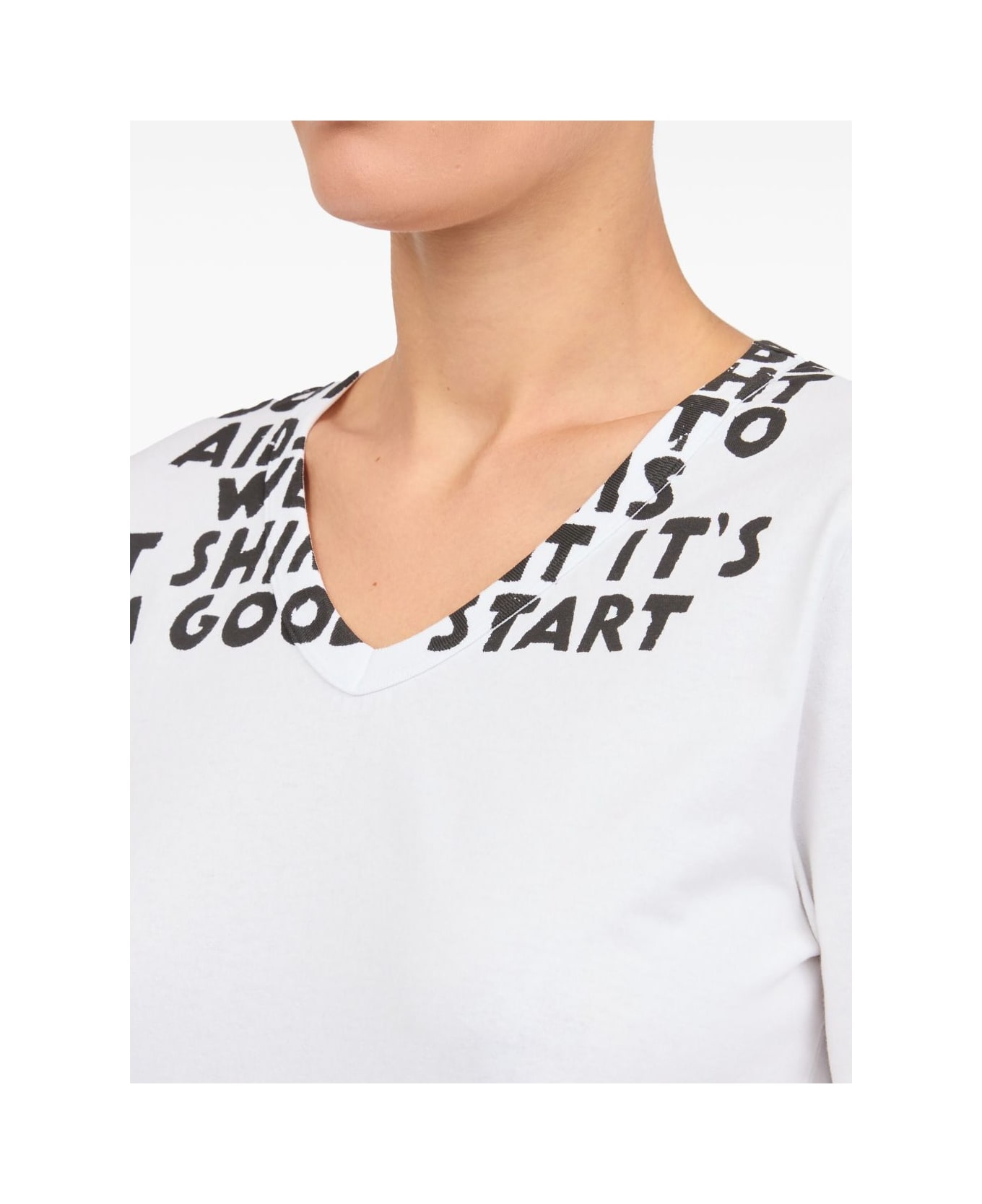 MM6 Maison Margiela Printed Cotton T-shirt - White