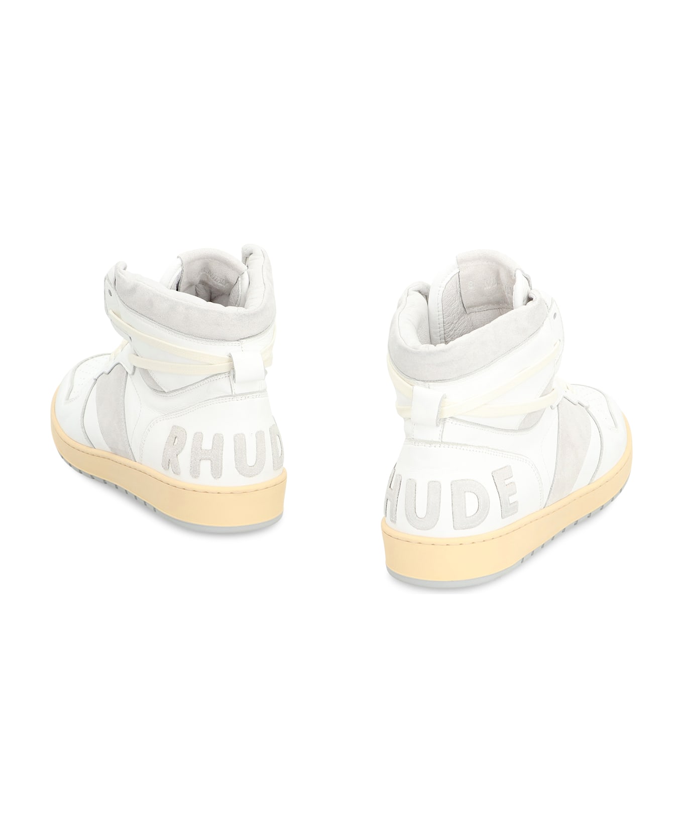 Rhude Rhecess Leather High-top Sneakers - White