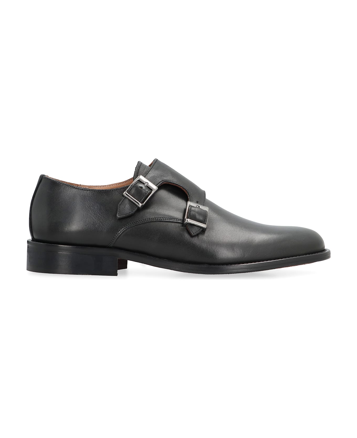 Bruno Magli Leather Monk-strap Shoes - black
