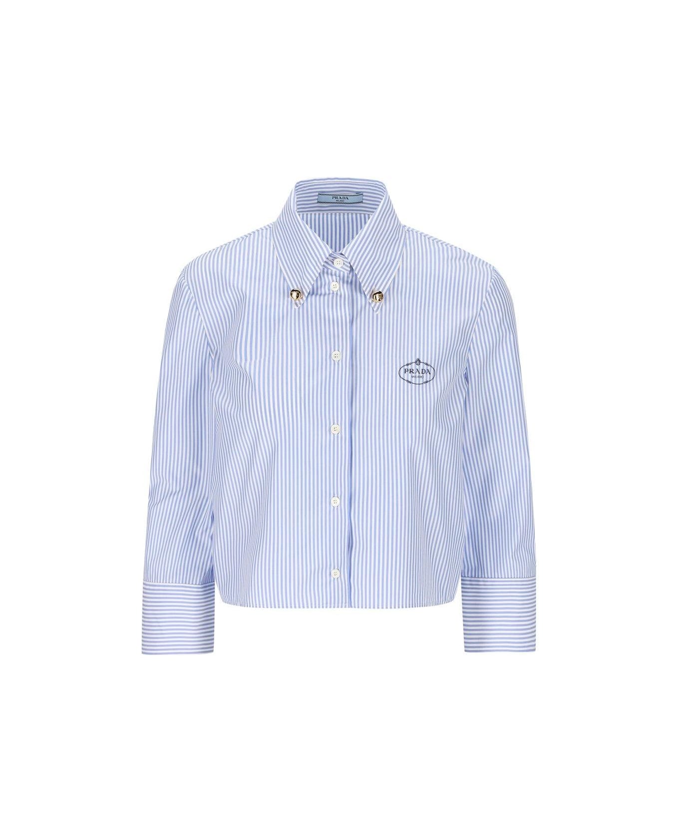 Prada Button-up Striped Shirt - White