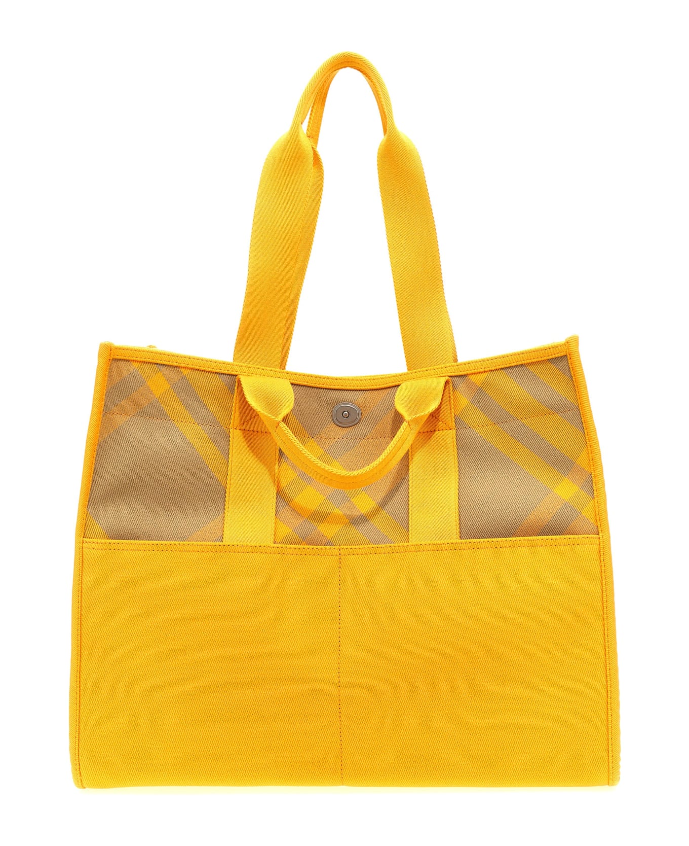 Burberry Check Shopping Bag - Yellow