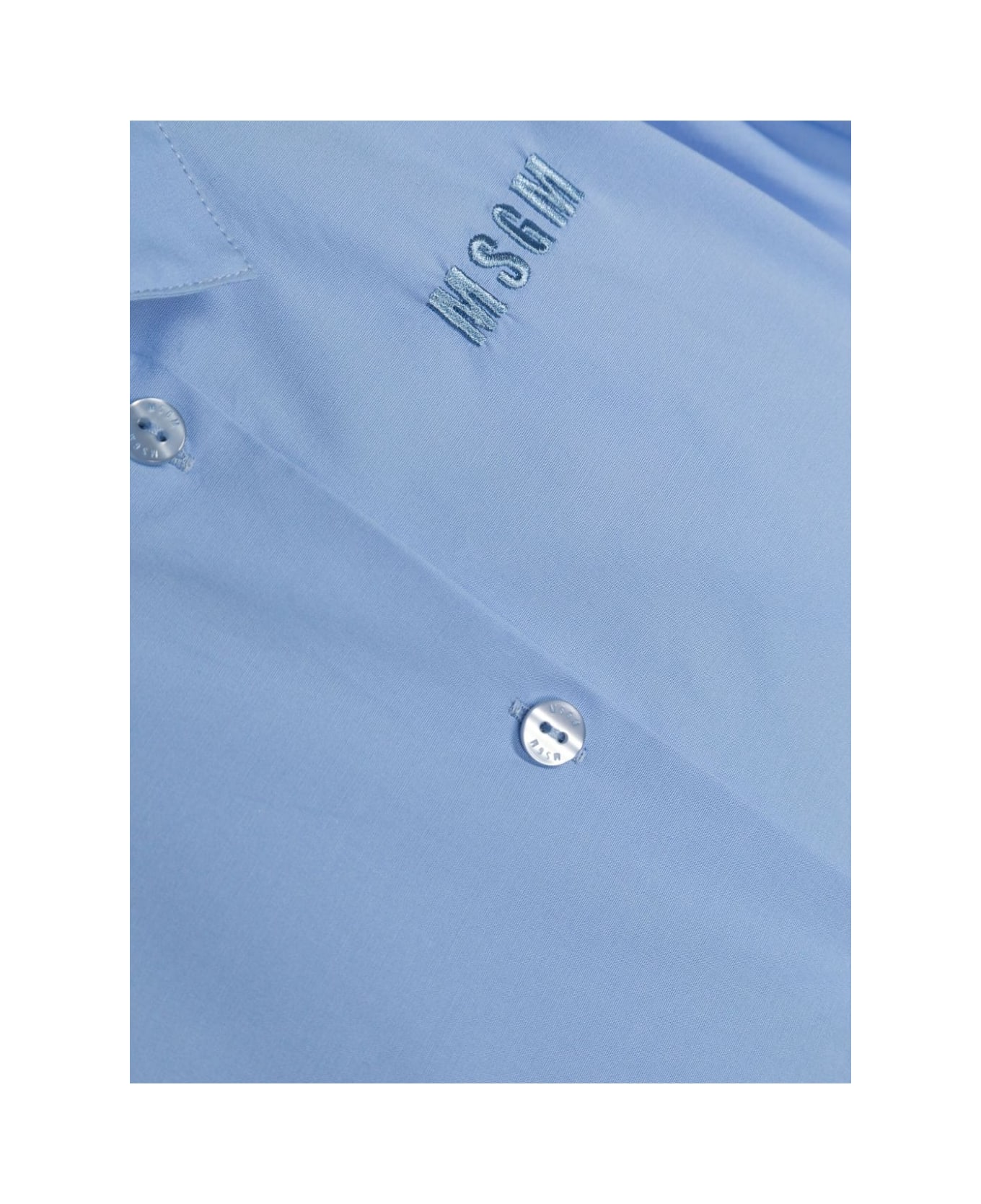 MSGM Camicia Con Logo - Light blue