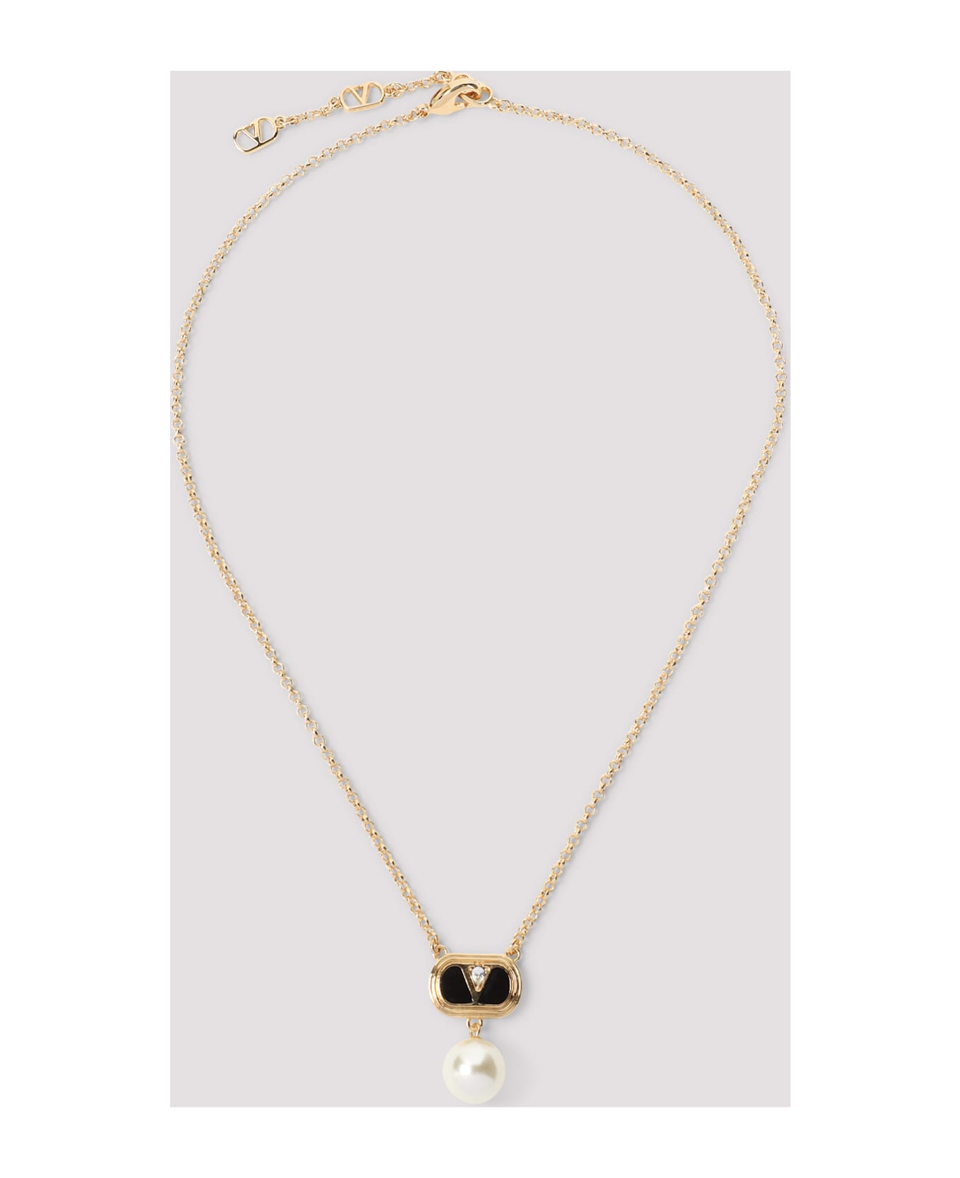 Valentino Garavani Pendant Necklace - Oro/nero/crystal/cream