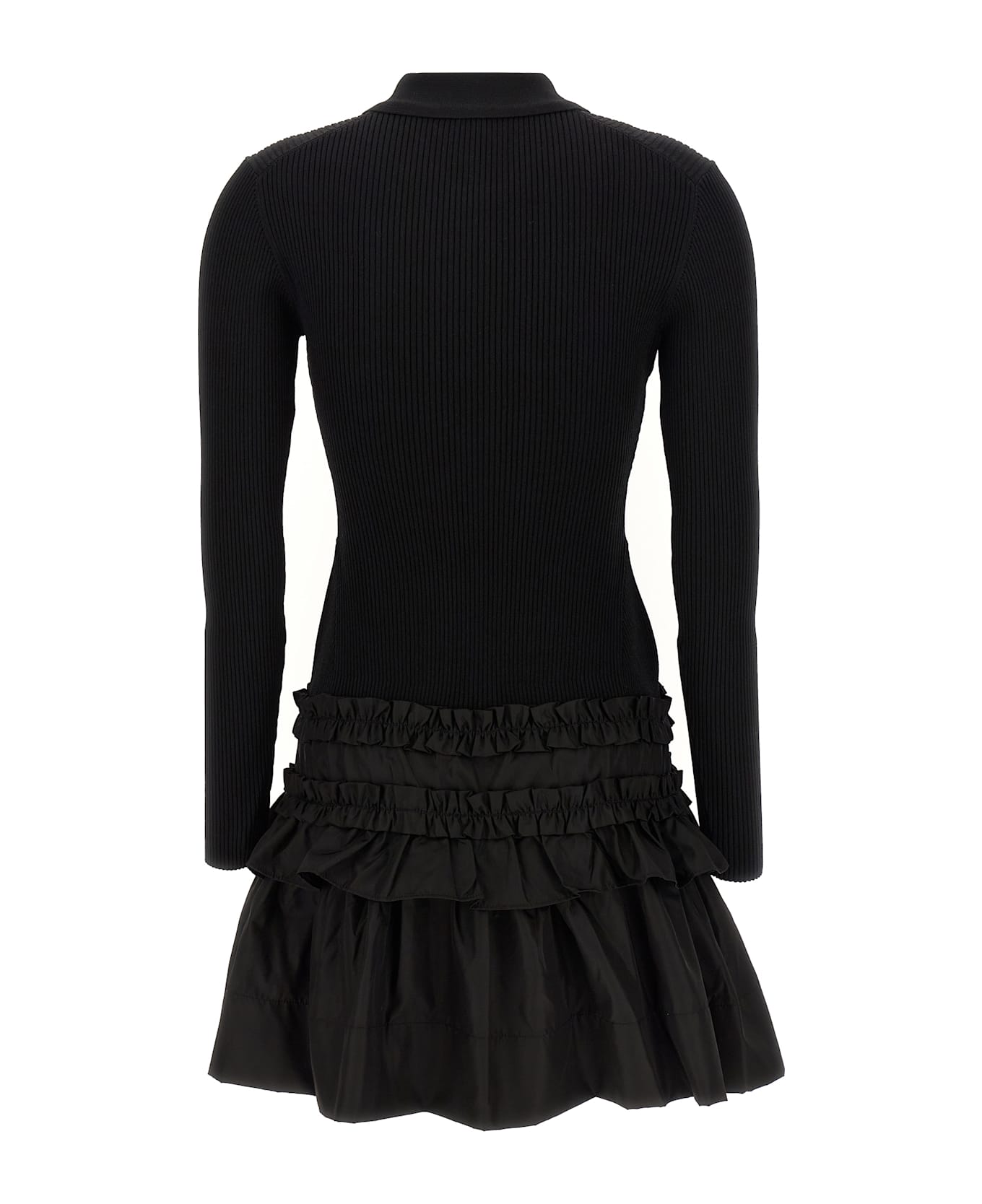 Ganni 
melange Rib Knit Mini
 Dress - Black  