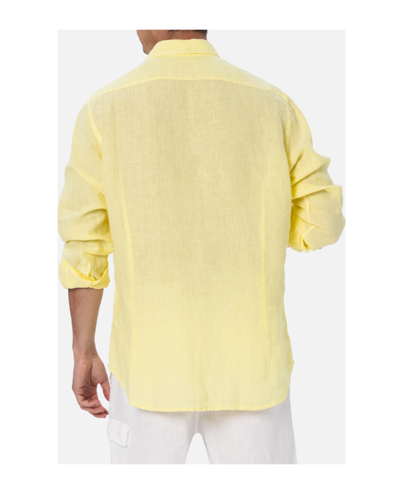 MC2 Saint Barth Man Pale Yellow Linen Shirt Pamplona - YELLOW
