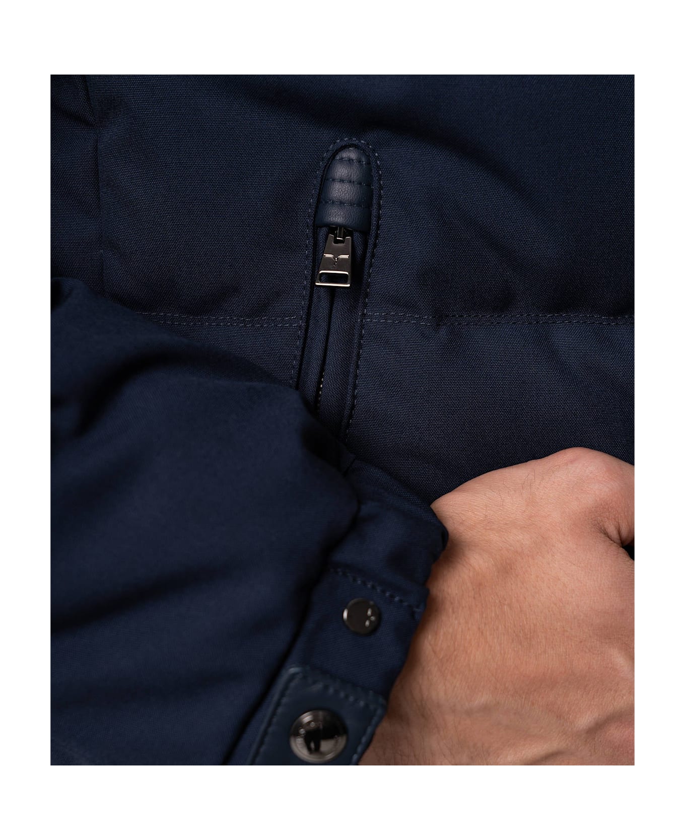 Larusmiani Wool Quilted Down Jacket Everest Down Jacket - Blue