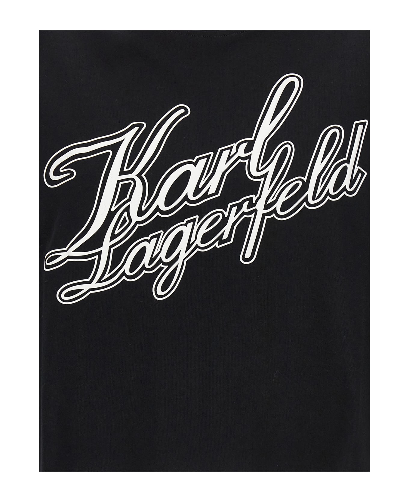 Karl Lagerfeld 'athleisure Cropped' T-shirt - White/Black