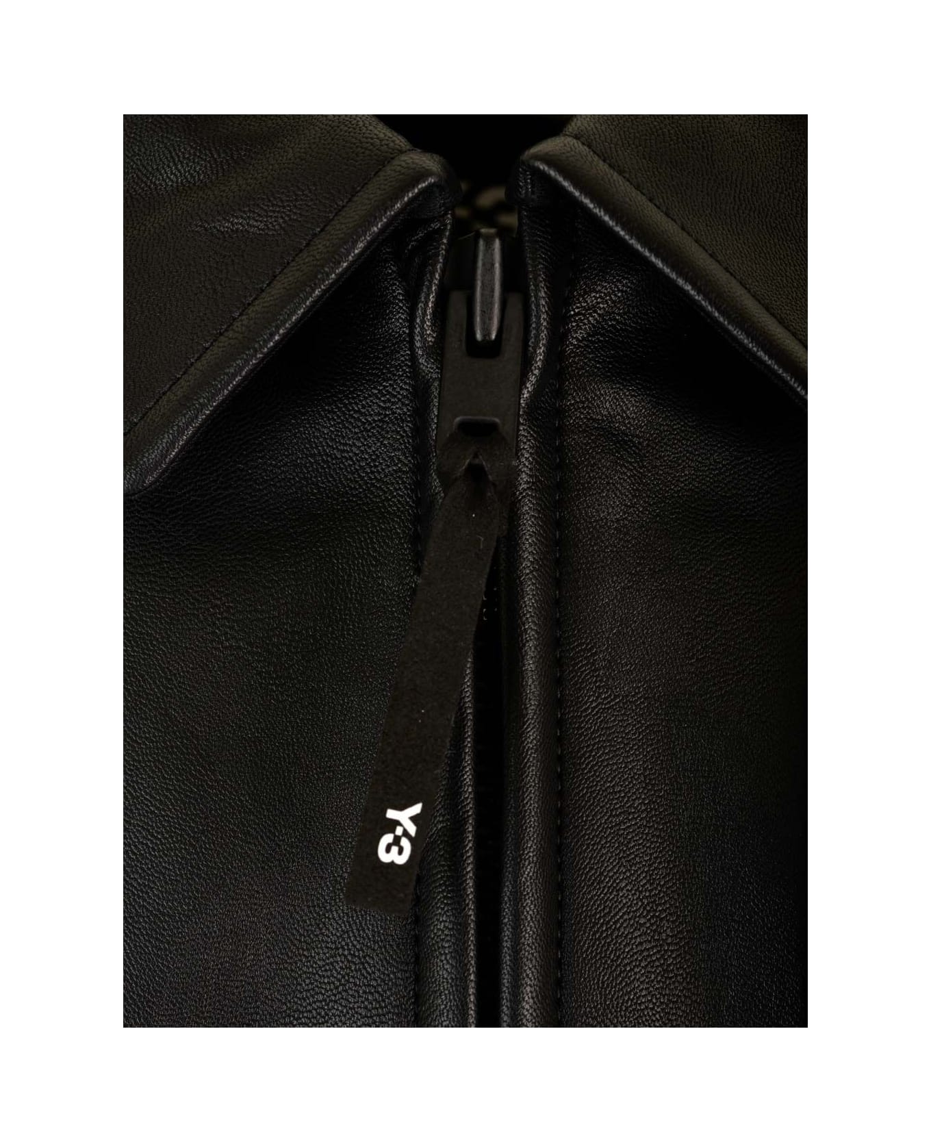 Y-3 ' Pleather' Bomber Jacket - Black