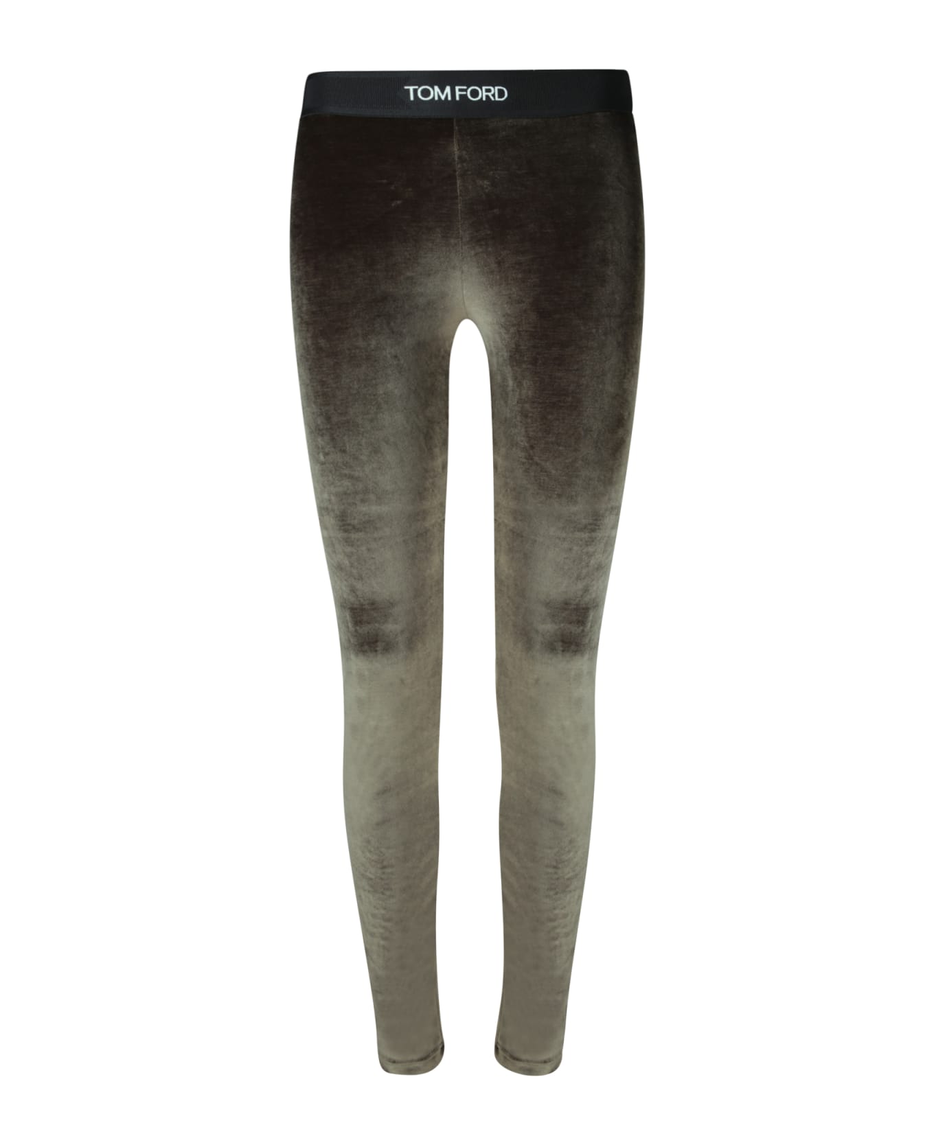 Tom Ford Stretch Lustrous Velour Signature Leggings - MILITARY GREEN