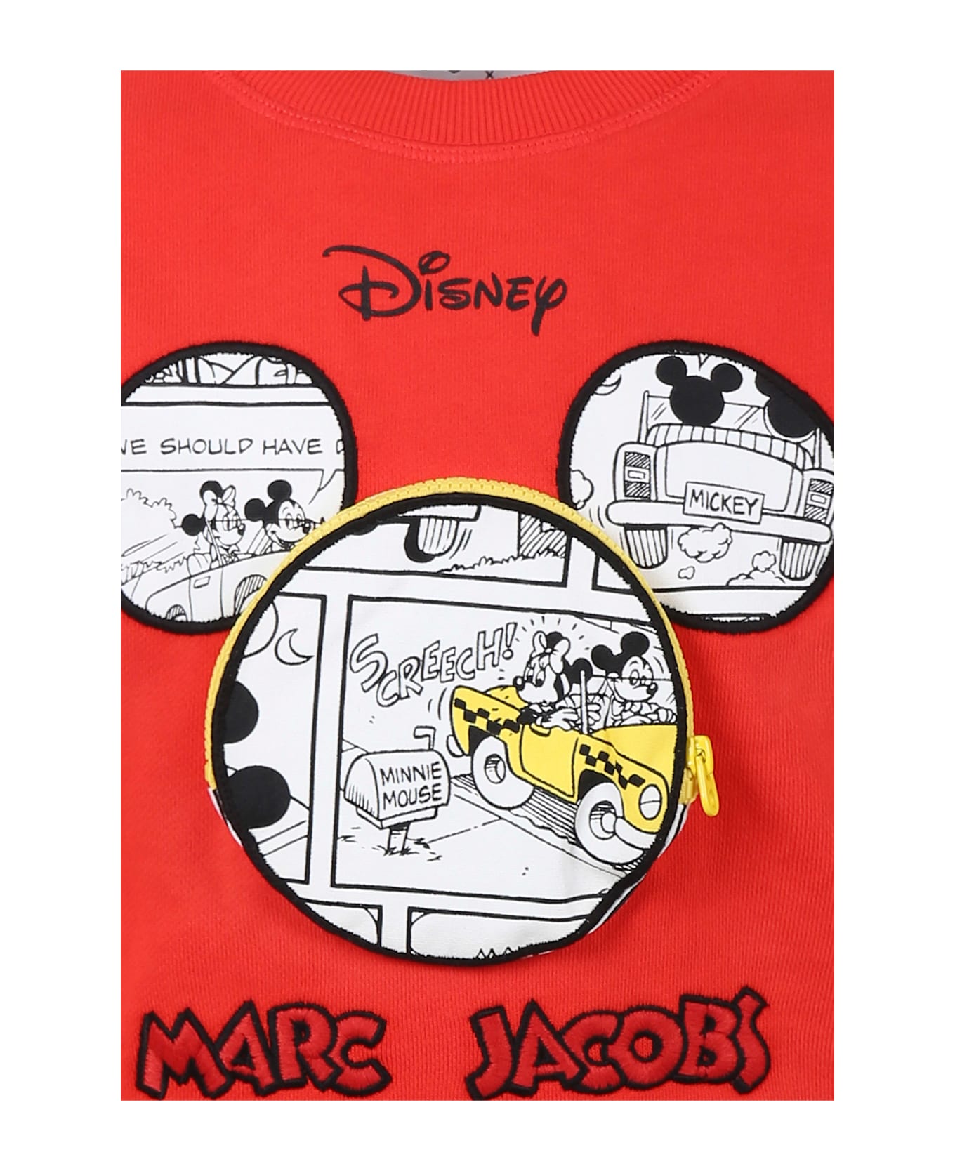 Little Marc Jacobs Red Sweatshirt For Boy With Mickey Mouse - Red