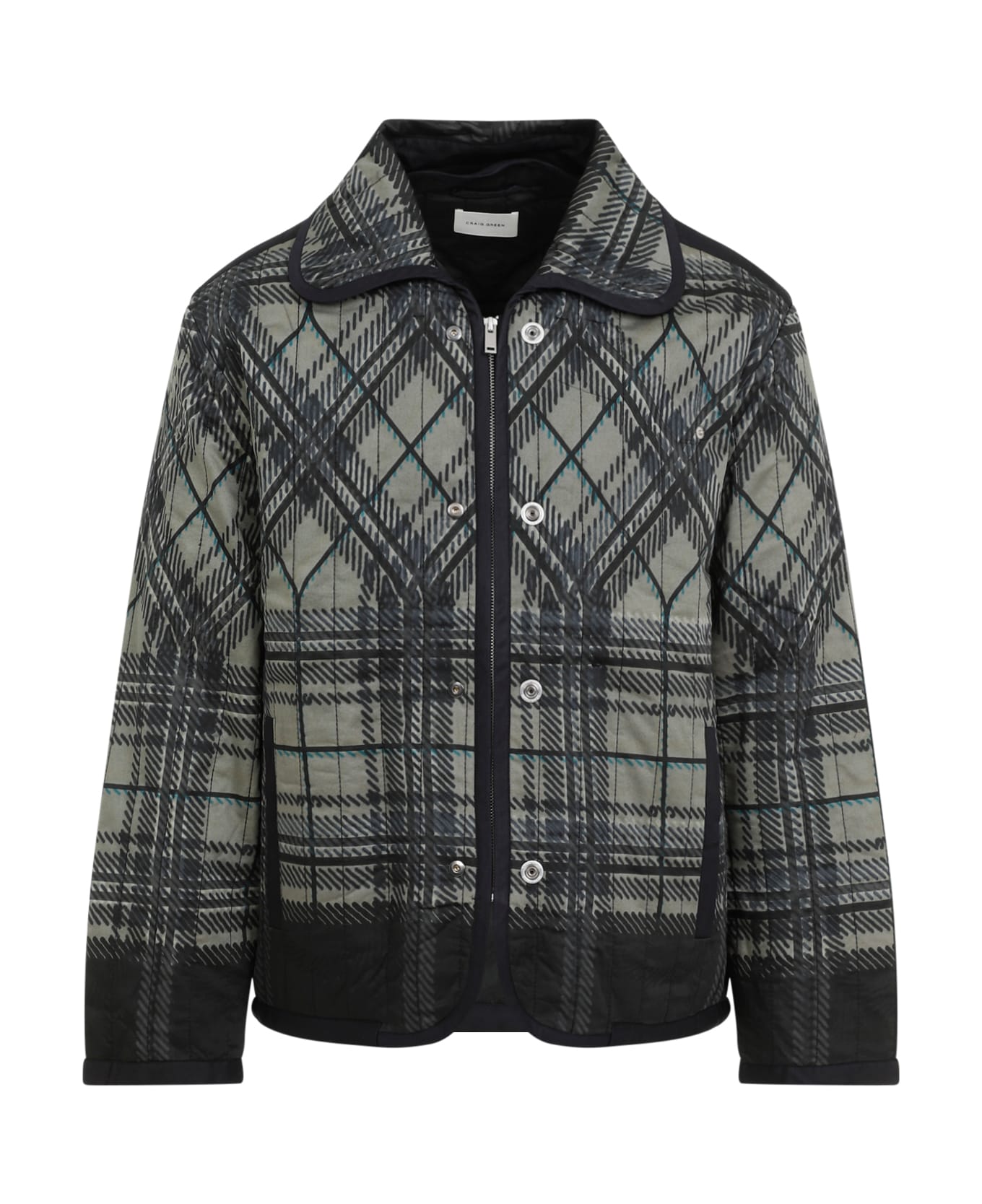 Craig Green Quilted Plaid Fade Jacket - Black Plaid