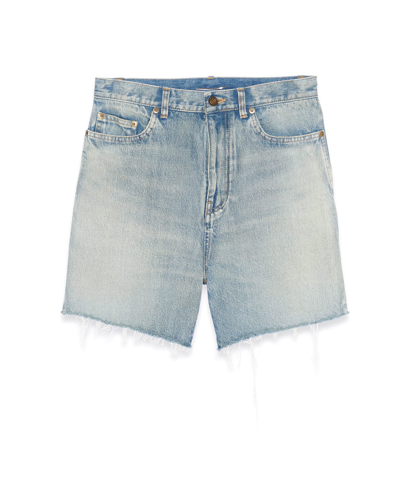 Saint Laurent Denim Shorts In Cotton - BLUE