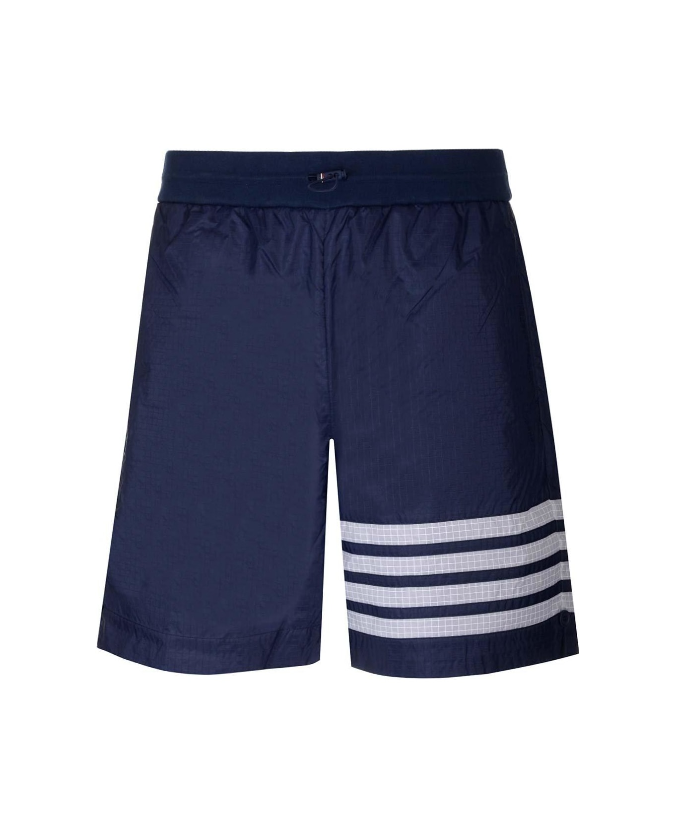 Thom Browne 4-bar Stripe Detailed Shorts - NAVY