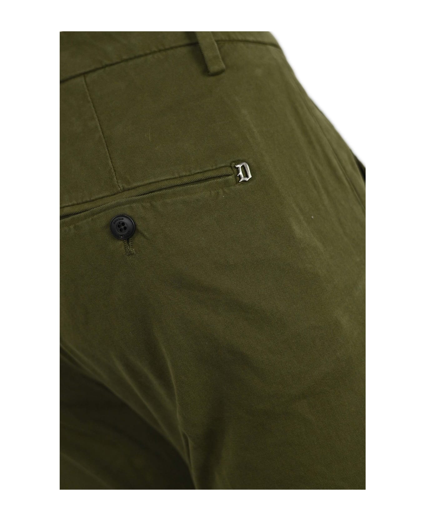 Dondup Slim Gaubert Trousers In Warm Hand Stretch Gabardine Dondup - MILITARY GREEN ボトムス