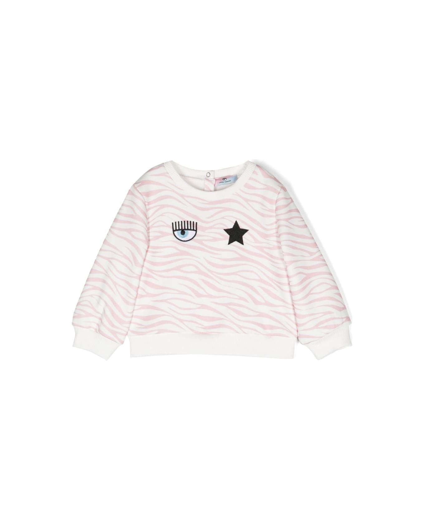 Chiara Ferragni Multicolor Sweatshirt For Baby Girl With Eyestar - Multicolor ニットウェア＆スウェットシャツ