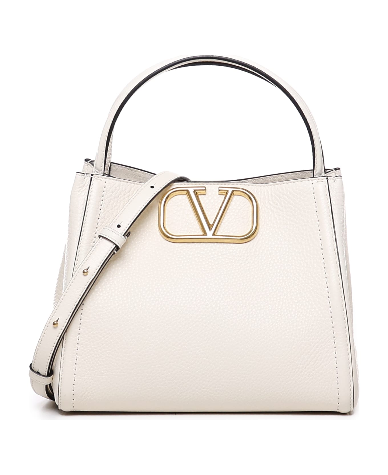 Valentino Garavani Alltime Calfskin Bag - IVORY/MULTICOLOR BEIGE