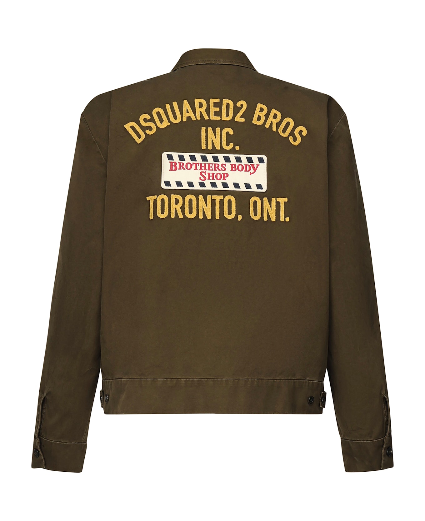 Dsquared2 Zip-up Jacket With Logo - MILITARY GREEN