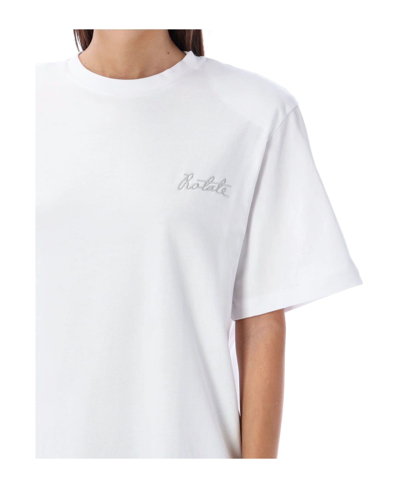 Rotate by Birger Christensen Boxy Logo T-shirt - WHITE