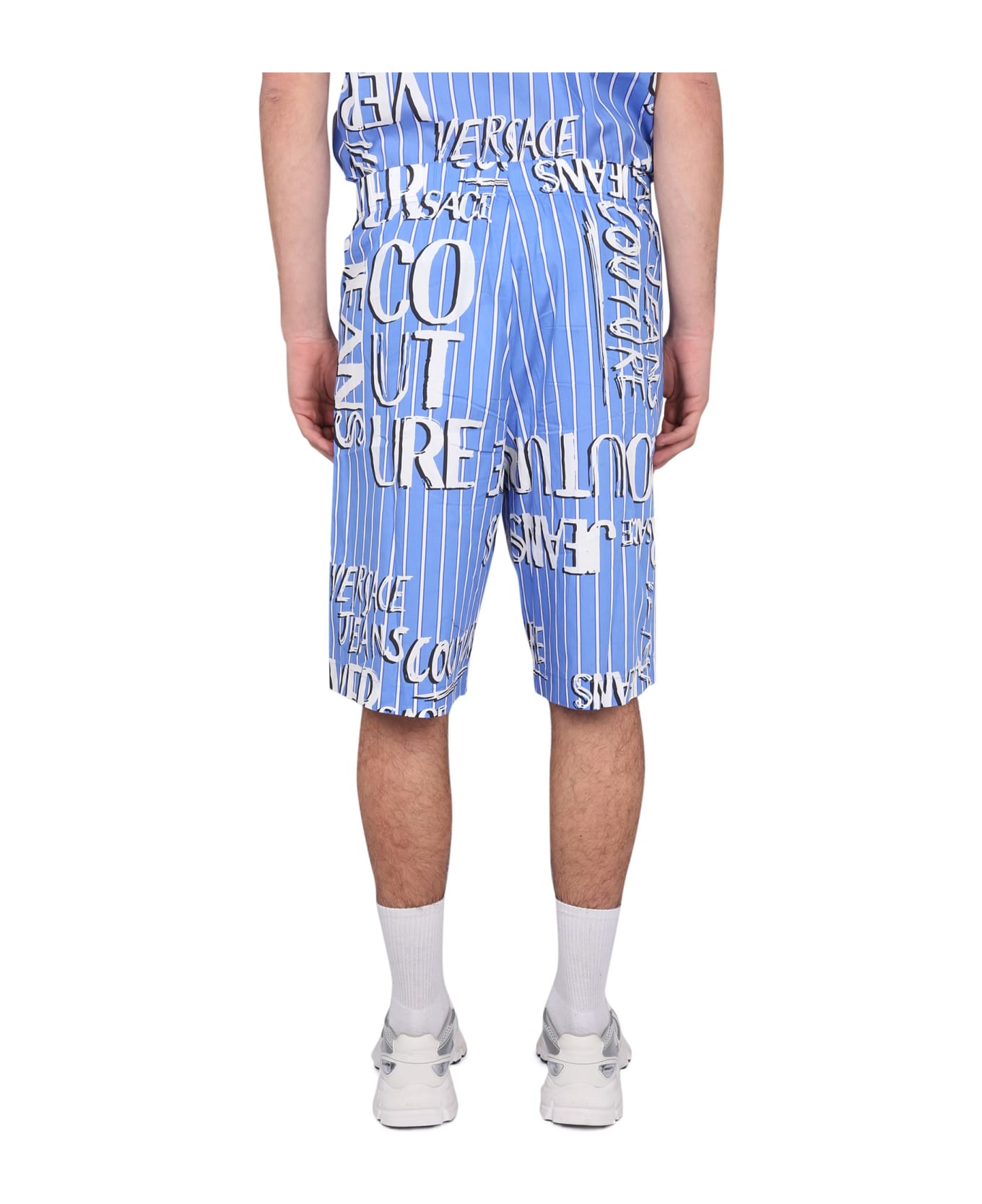Versace Jeans Couture Bermuda With Logo - AZZURRO