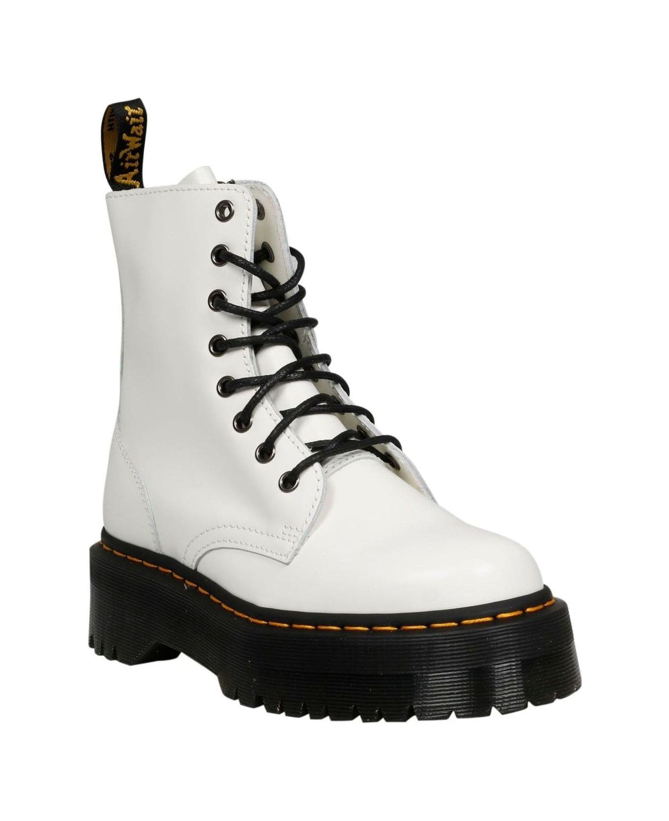 Dr. Martens Jadon Platform Boots - White Smooth