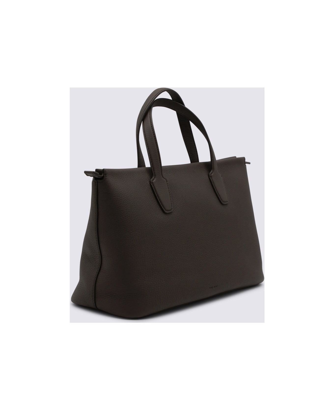 The Row Deep Brown Leather Marcel Top Handle Bag - DEEP BROWN ANS