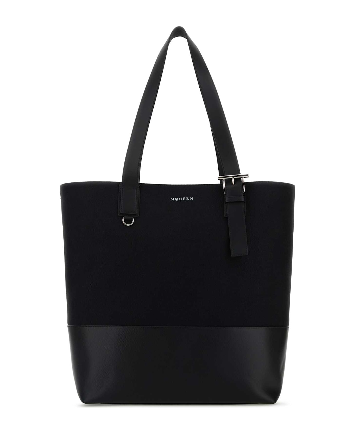Alexander McQueen Black Canvas Shopping Bag - Black