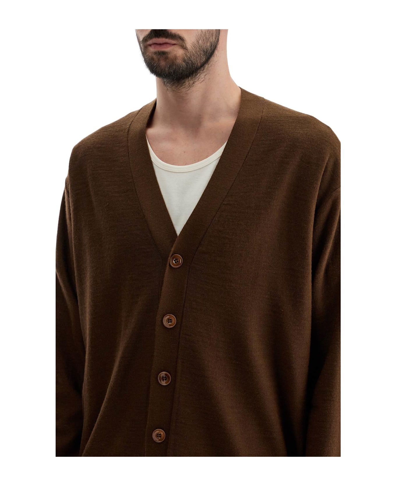 Lemaire Neckline Cardigan - HAZELNUTBROWN