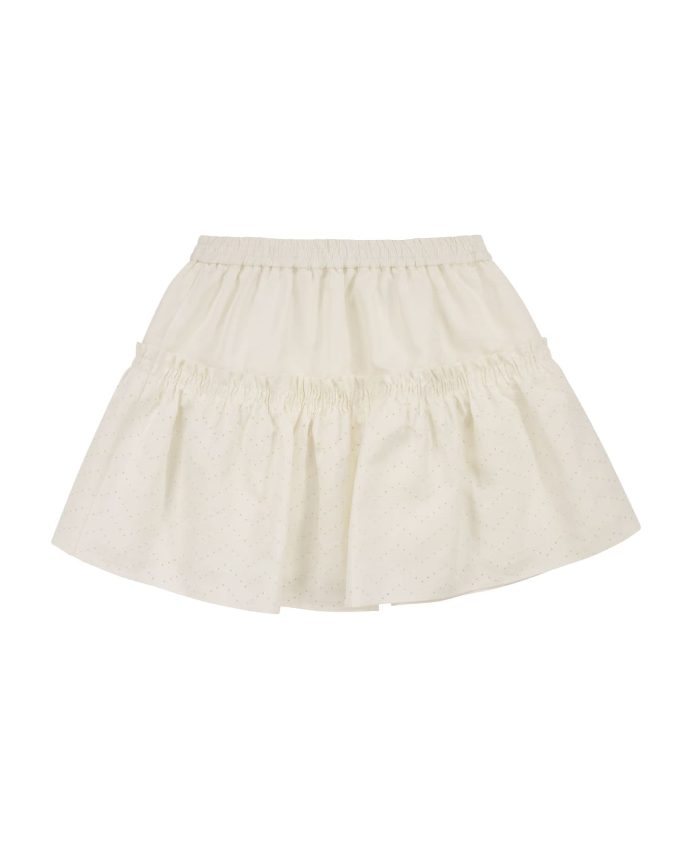 Brunello Cucinelli Linen Skirt With Flounce - White
