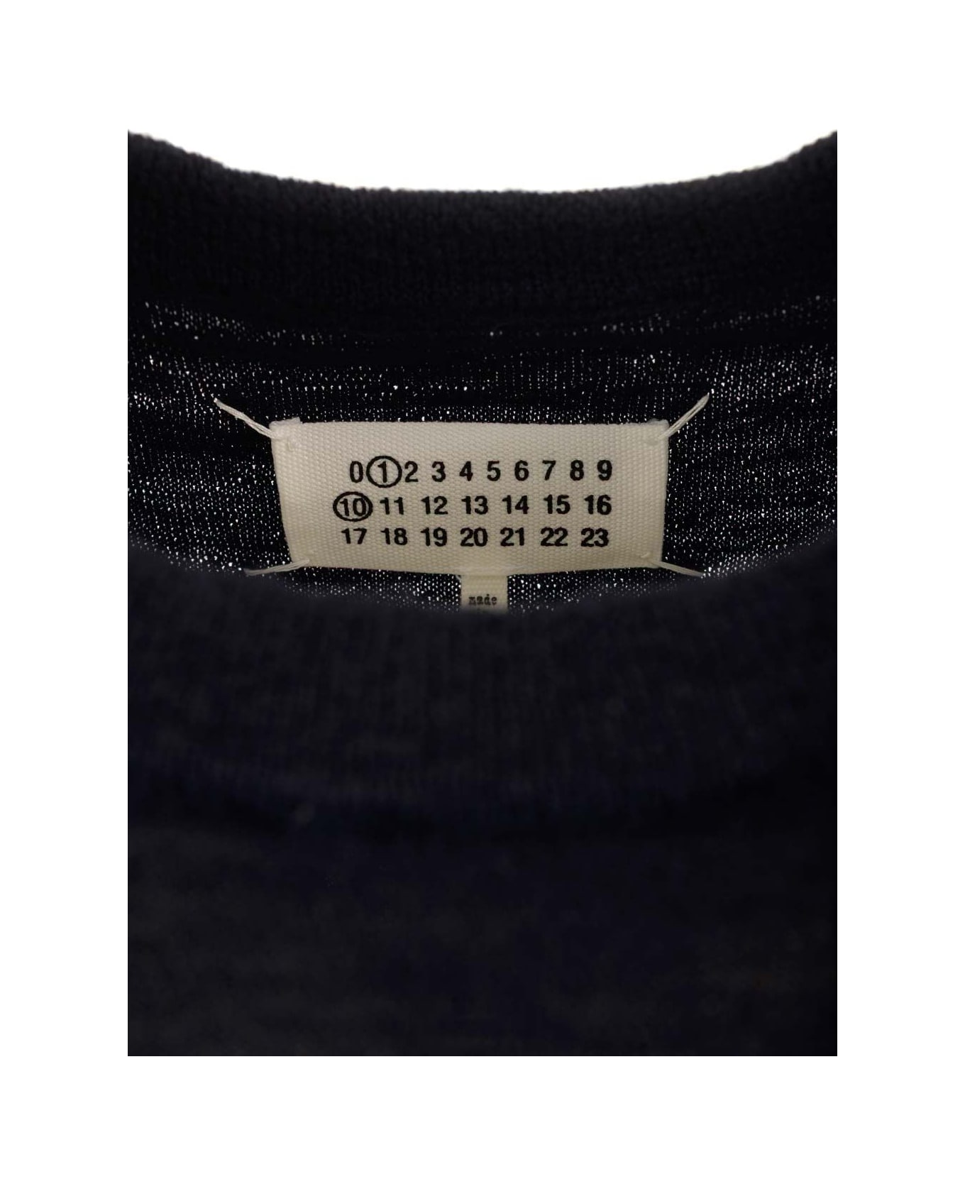 Maison Margiela Sweater With Suede Patches - Blue
