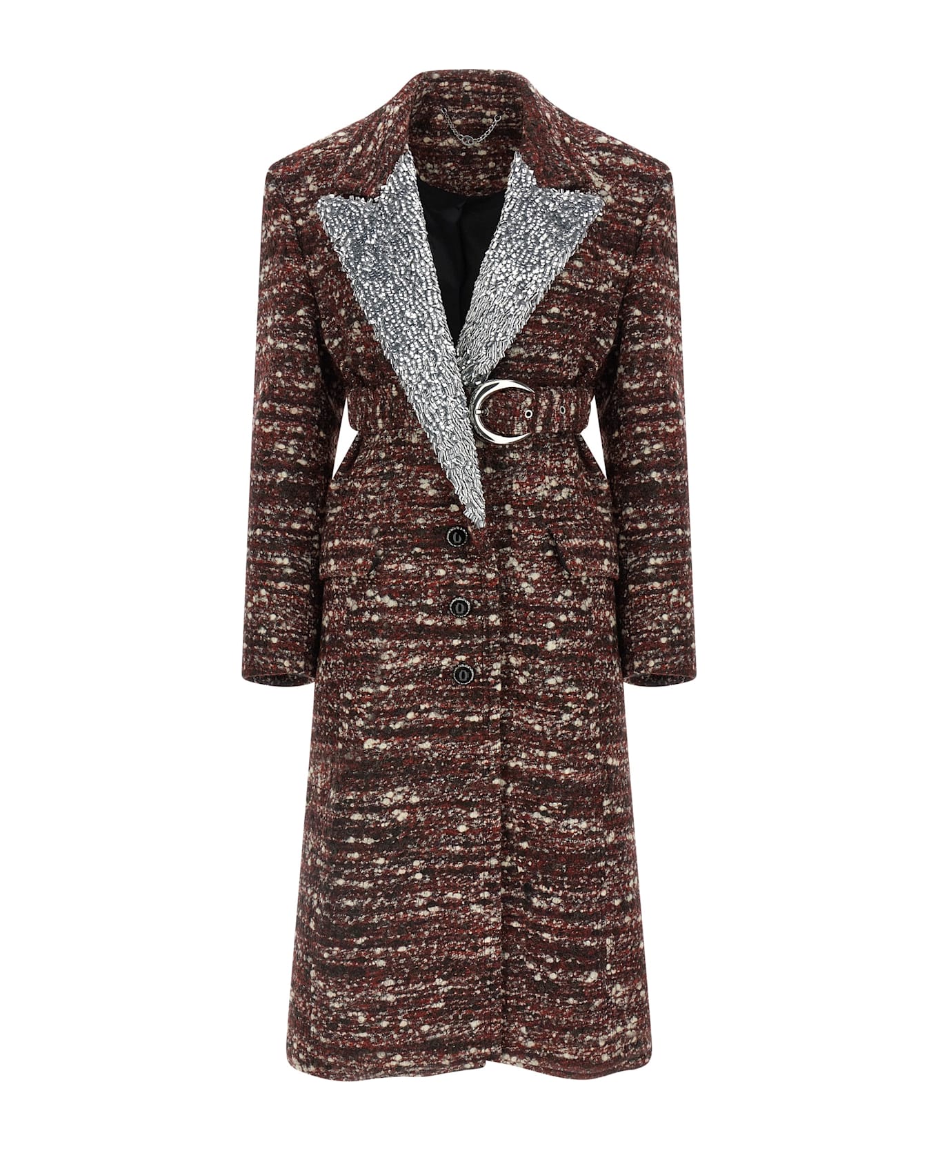 Paco Rabanne Bouclé Wool Coat - Multicolor