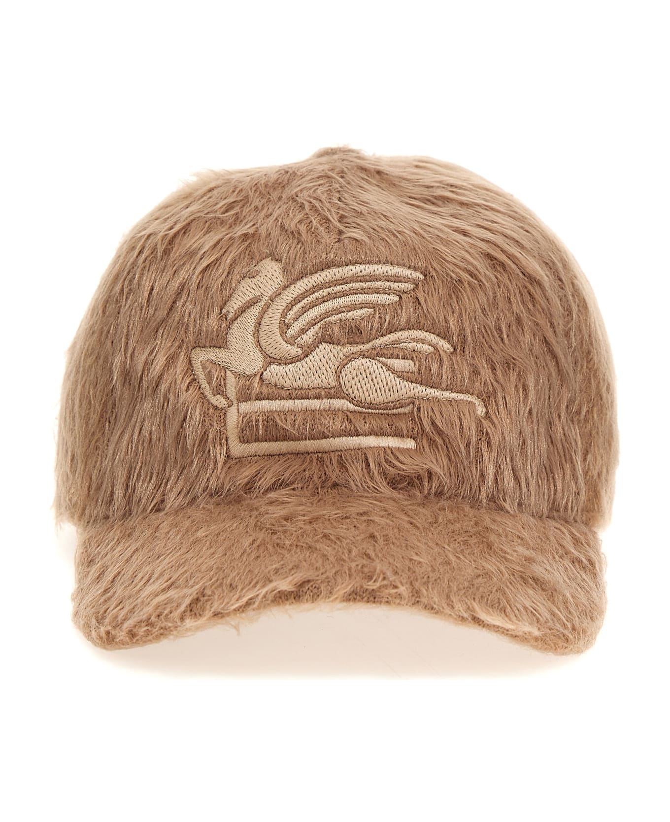 Etro Logo Embroidery Fur Cap - Natural 帽子