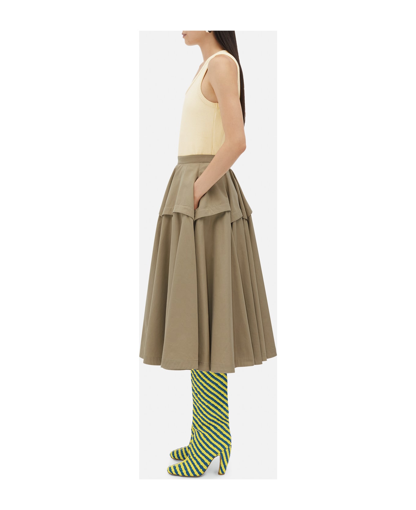 Bottega Veneta Compact Cotton Skirt - BEIGE ワンピース＆ドレス