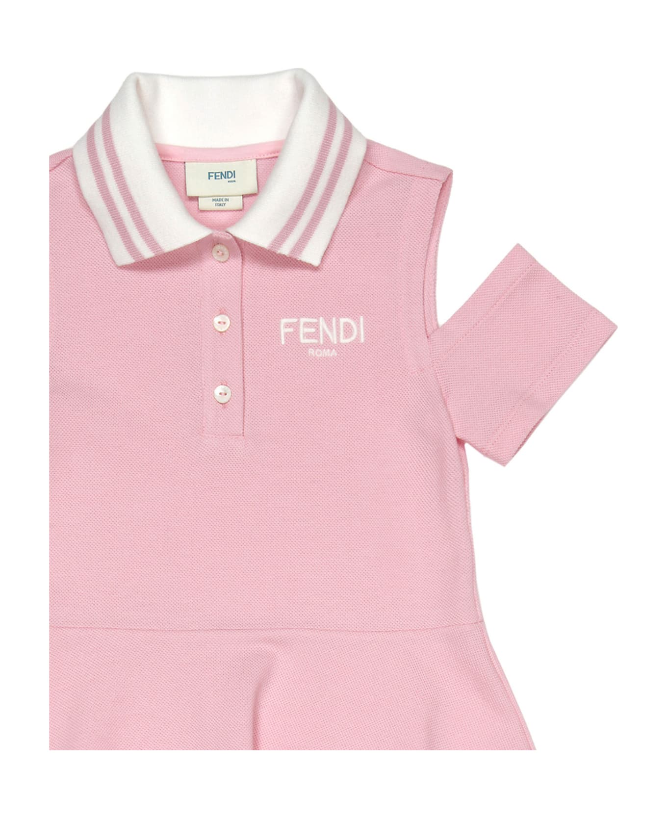 Fendi Pink Polo Dress With Logo And Cut-out - Pink