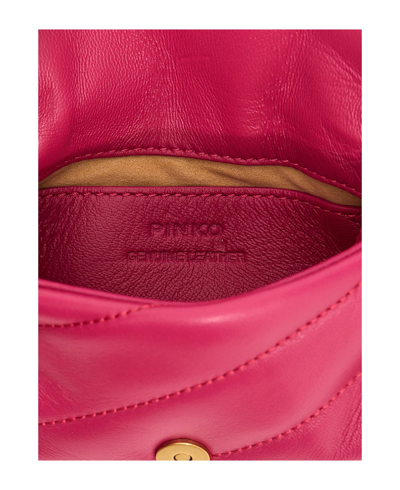 Pinko Love Puff Micro Crossbody Bag - Q Pink Pinko Antique Gold