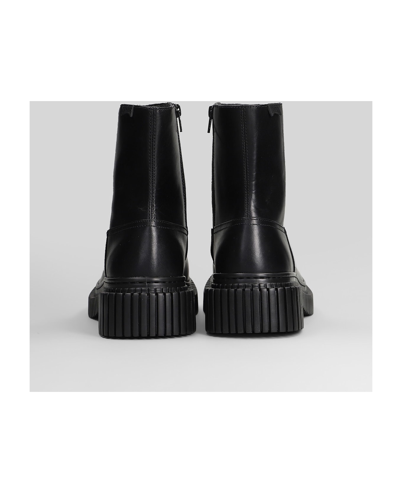 Camper Pix Berlin Ankle Boots In Black Leather - black