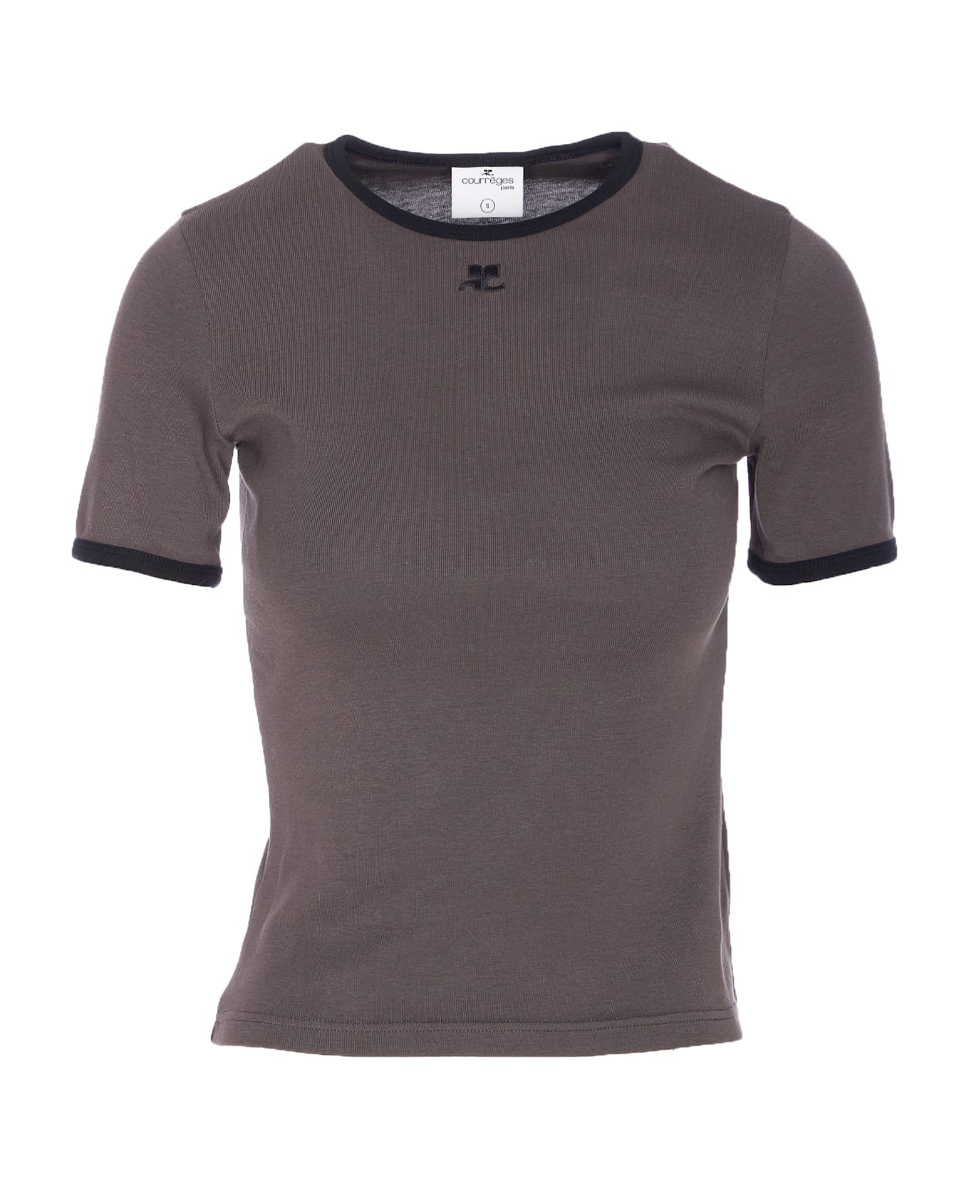 Courrèges Signature Contrast Logo T-shirt - Grey