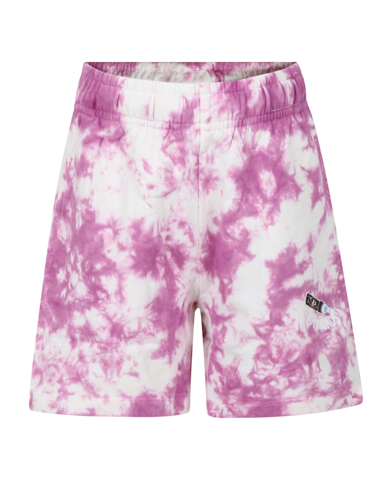 Molo Fuchsia Sports Shorts For Girl With Tie Dye - Fuchsia ボトムス