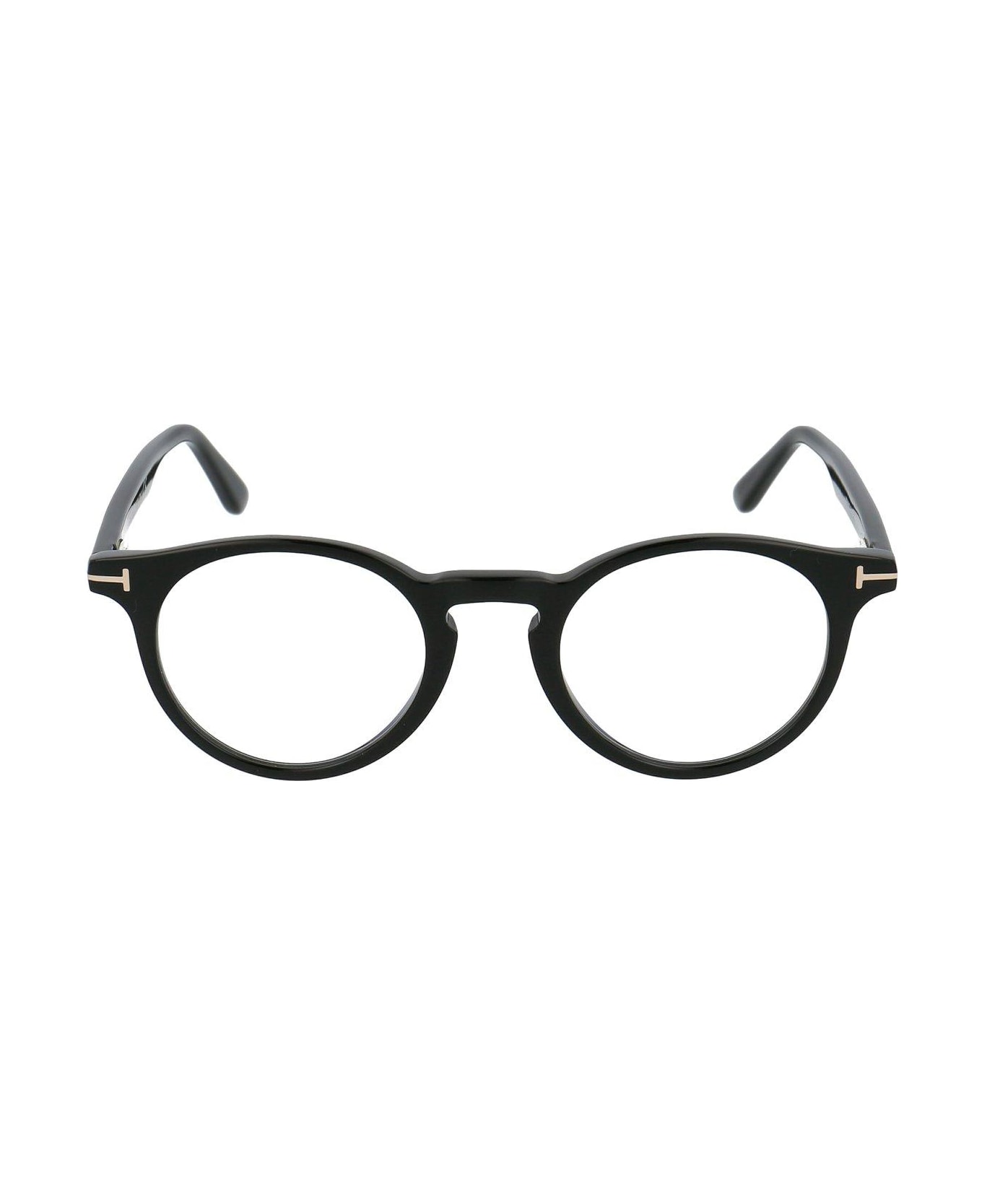 Tom Ford Eyewear Round Frame Glasses Glasses - 001 Nero Lucido アイウェア