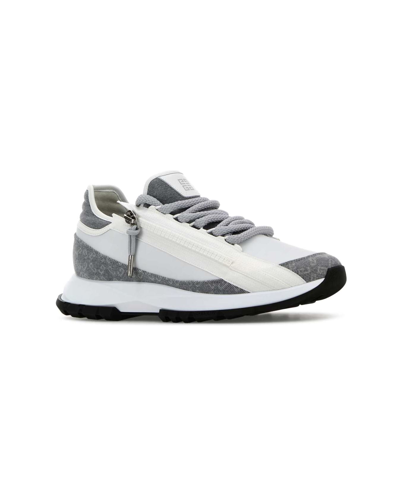 Givenchy Two-tone Denim And Synthetic Leather Spectre Sneakers - GREYWHITE