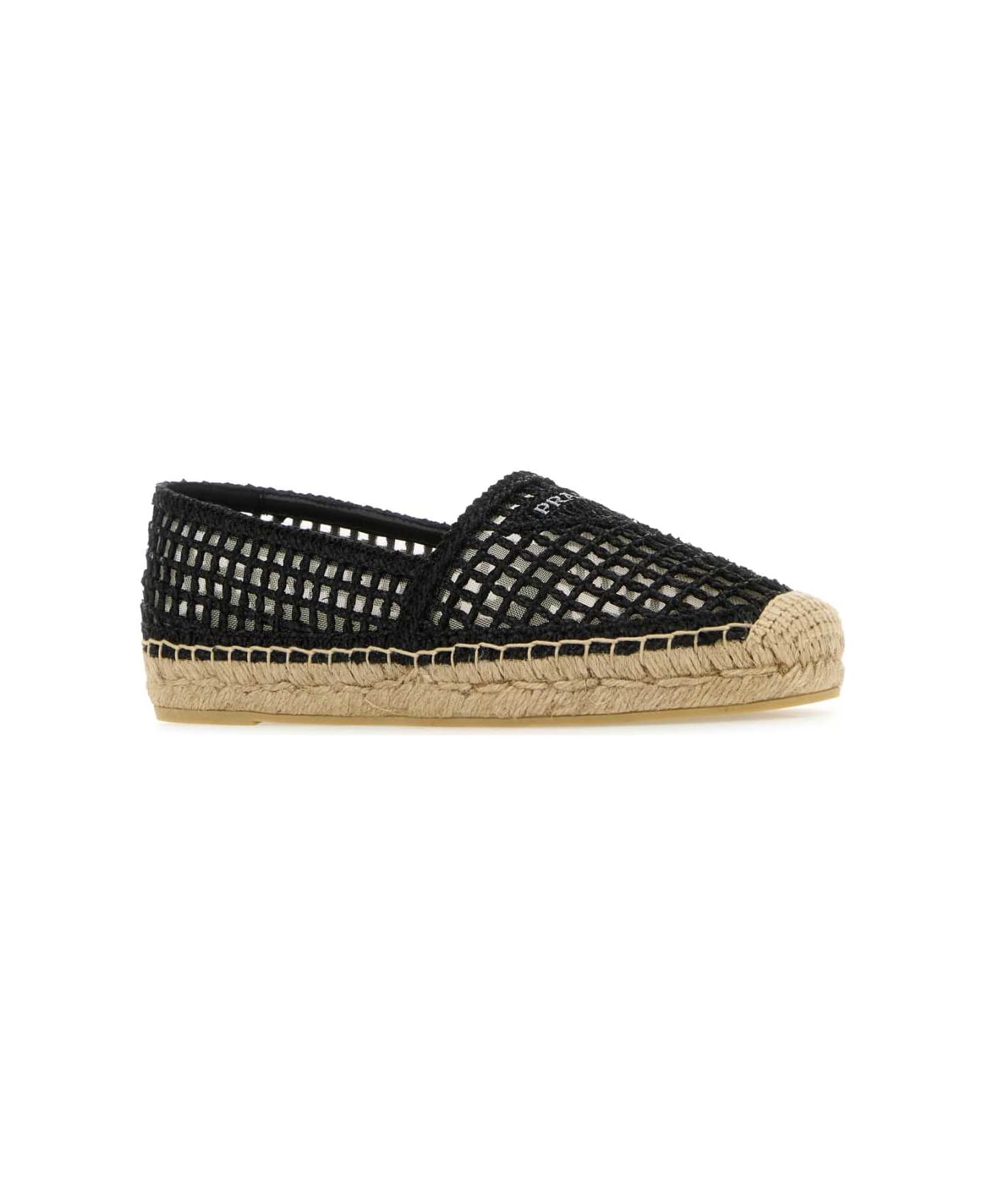 Prada Black Crochet Espadrilles - NEROBIANCO