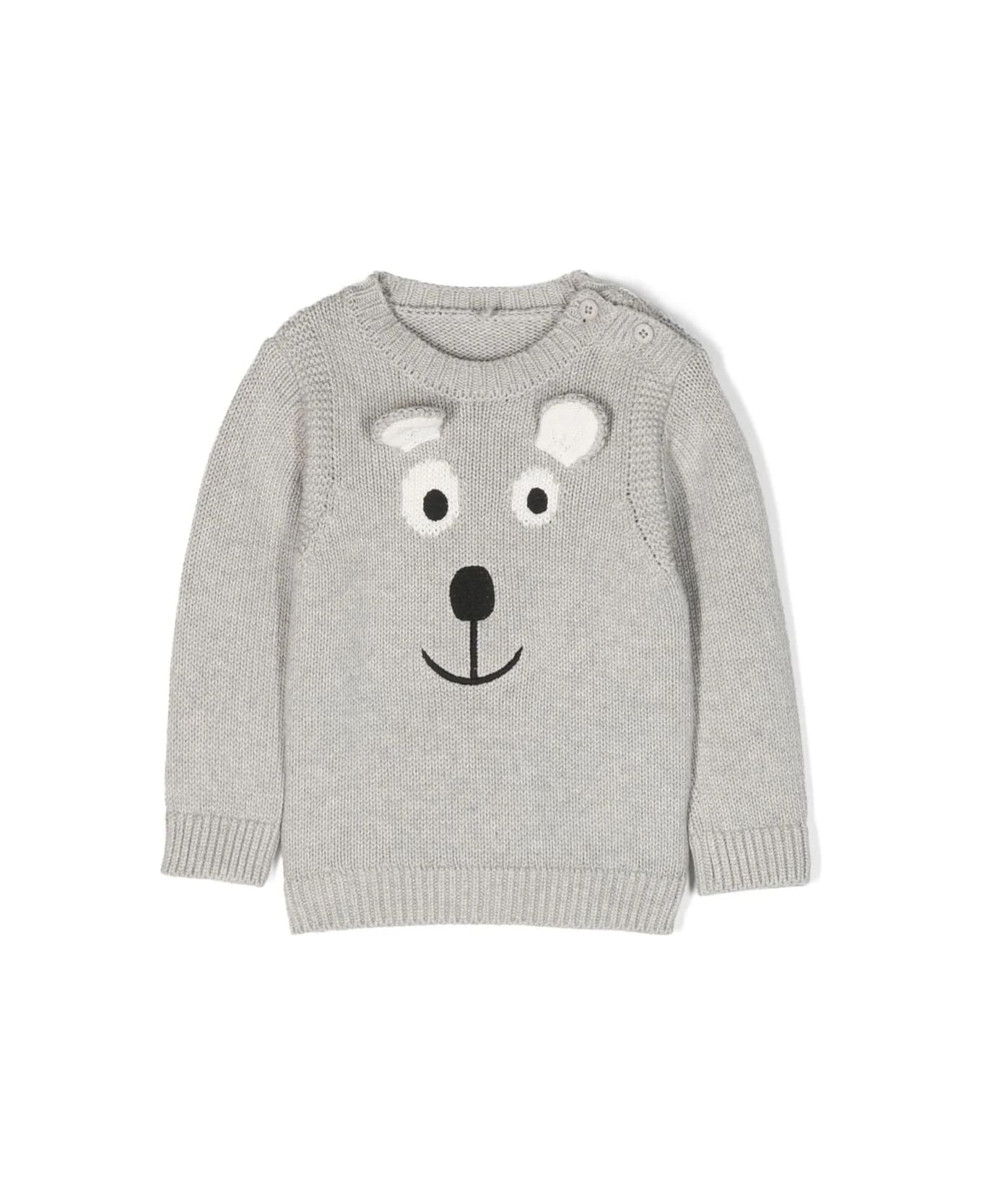 Stella McCartney Kids Grey Sweater With Bear Snout - Grey
