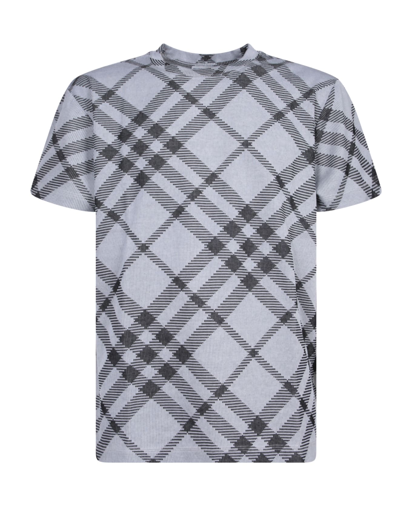 Burberry Check Printed Crewneck T-shirt - White