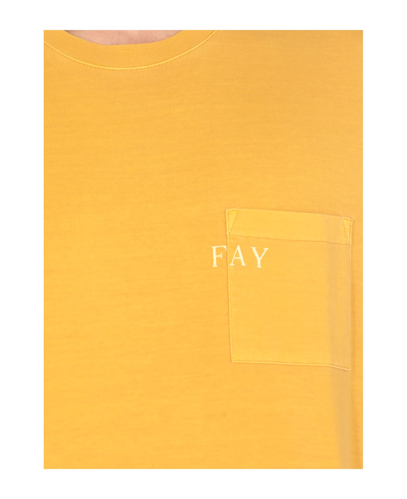 Fay T-shirt With Logo - Yellow