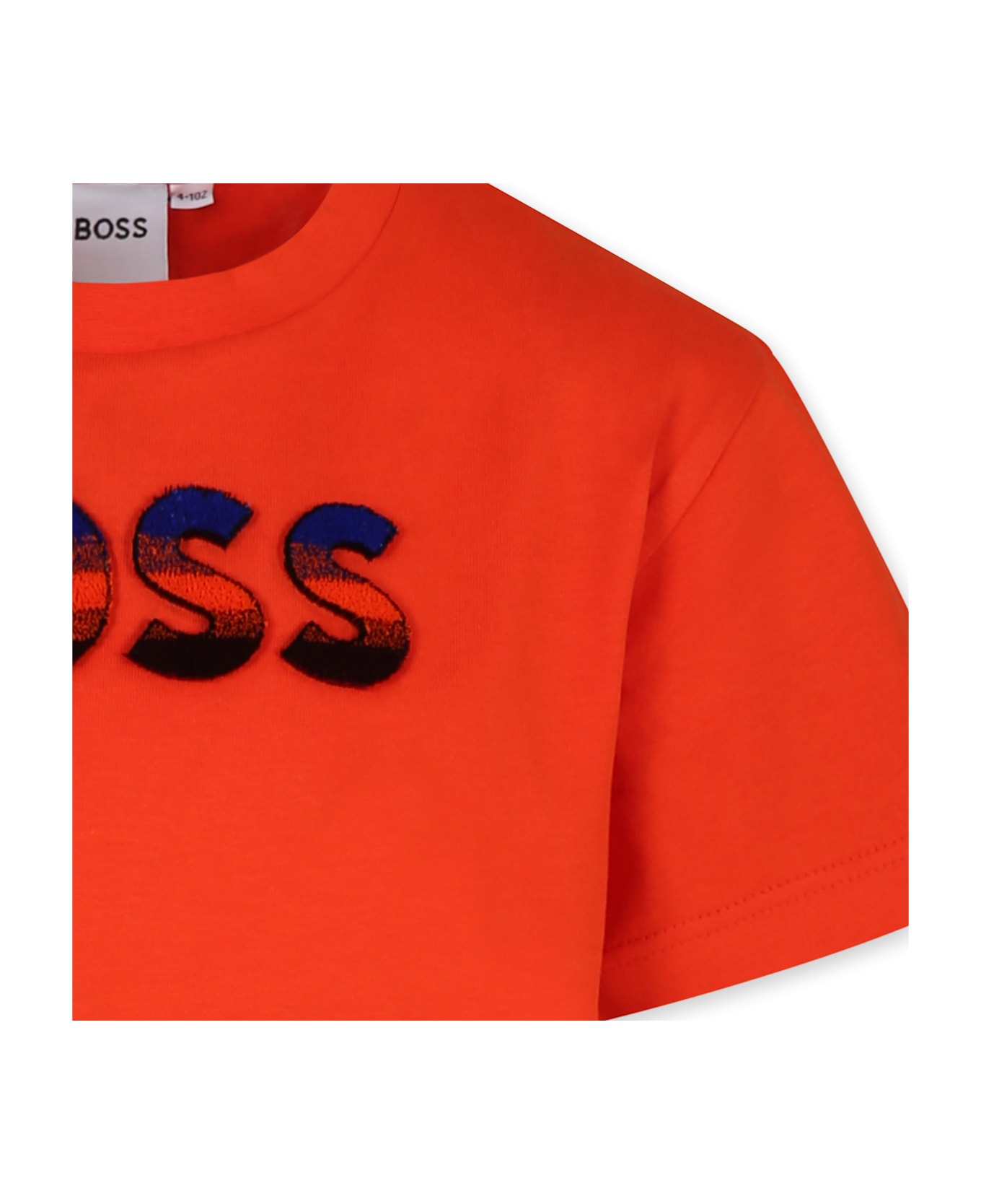 Hugo Boss Orange T-shirt For Boy With Logo - Red
