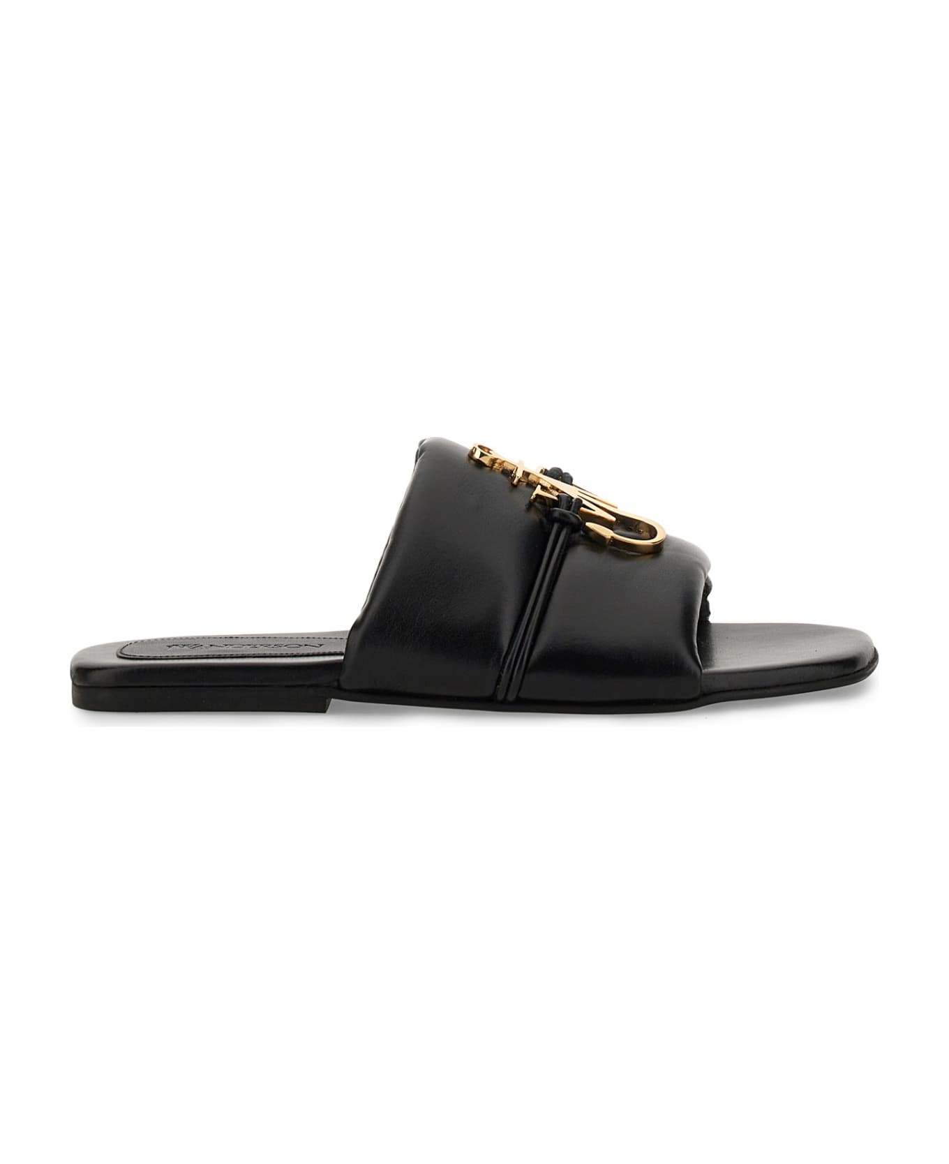 J.W. Anderson Slide With Logo - Black Anchor Gold サンダル