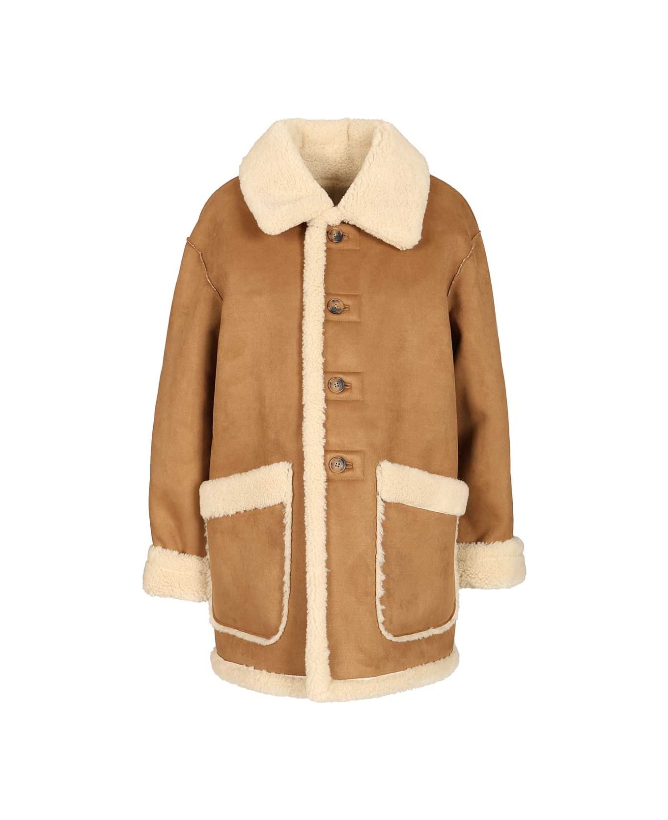 Dunst Unisex Reversible Shearling Jacket - BROWN